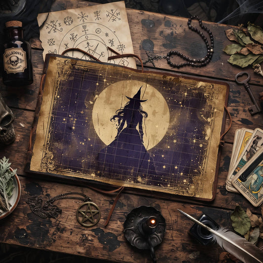Witch printable junk journal paper, page preview 2
