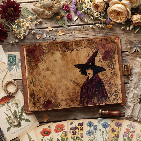 Witch printable junk journal paper, page preview 2