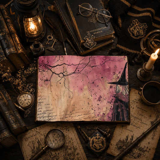 Witch printable junk journal paper, page preview 2