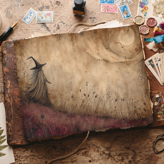 Witch printable junk journal paper, page preview 2
