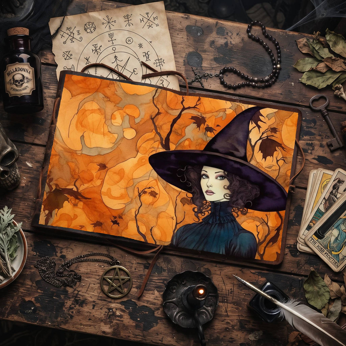 Witch printable junk journal paper, page preview 2