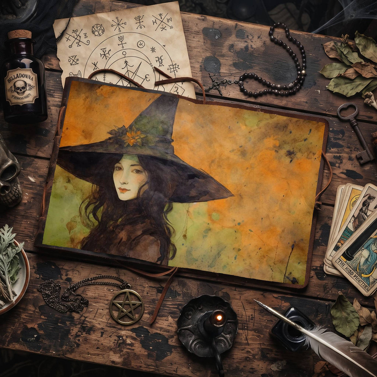 Witch printable junk journal paper, page preview 2