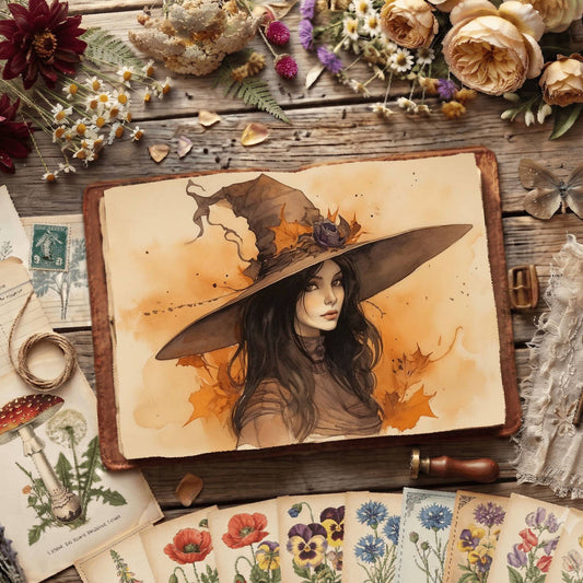 Witch printable junk journal paper, page preview 2