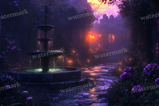 Witchs Eerie Garden Backdrop Images