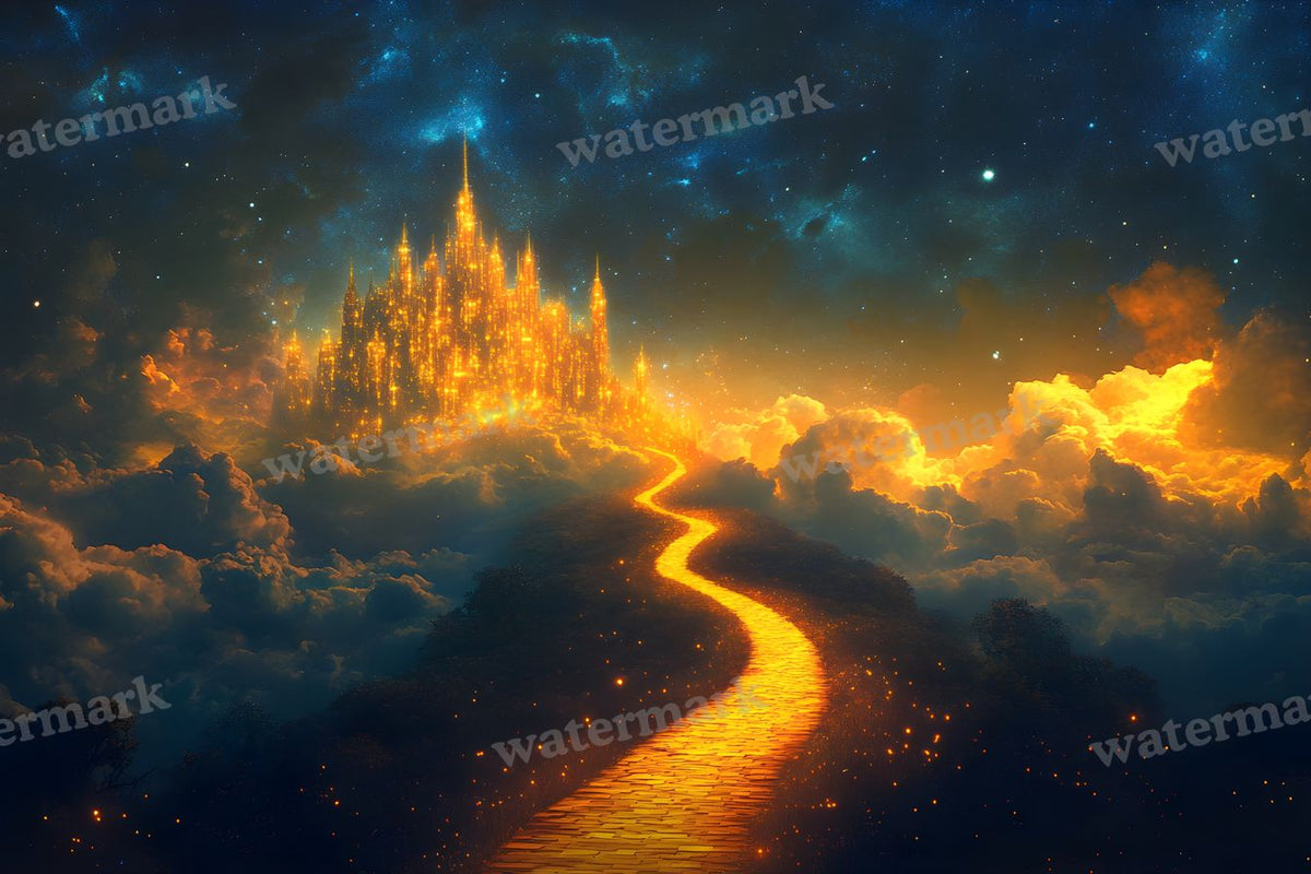 Wizard Of Oz Dreamscape With Floating Yellow Brick Road Backdrop Images