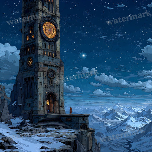 Wizardsteampunk Mountain Tower Backdrop Images