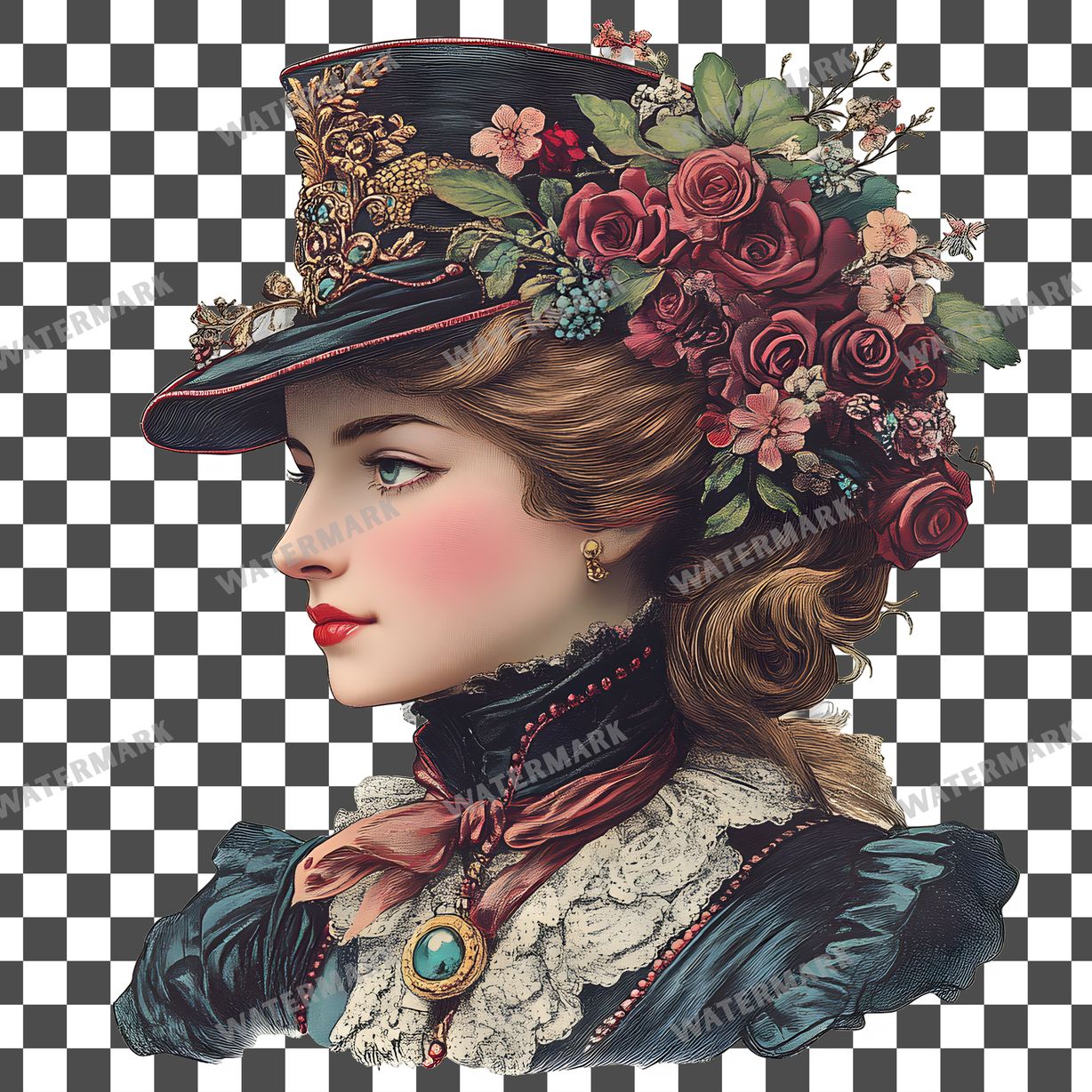 Womens Hat Vintage Style Clipart Pngs