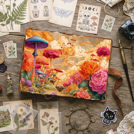 Wonderland Mushrooms Whimsical Digital Papers