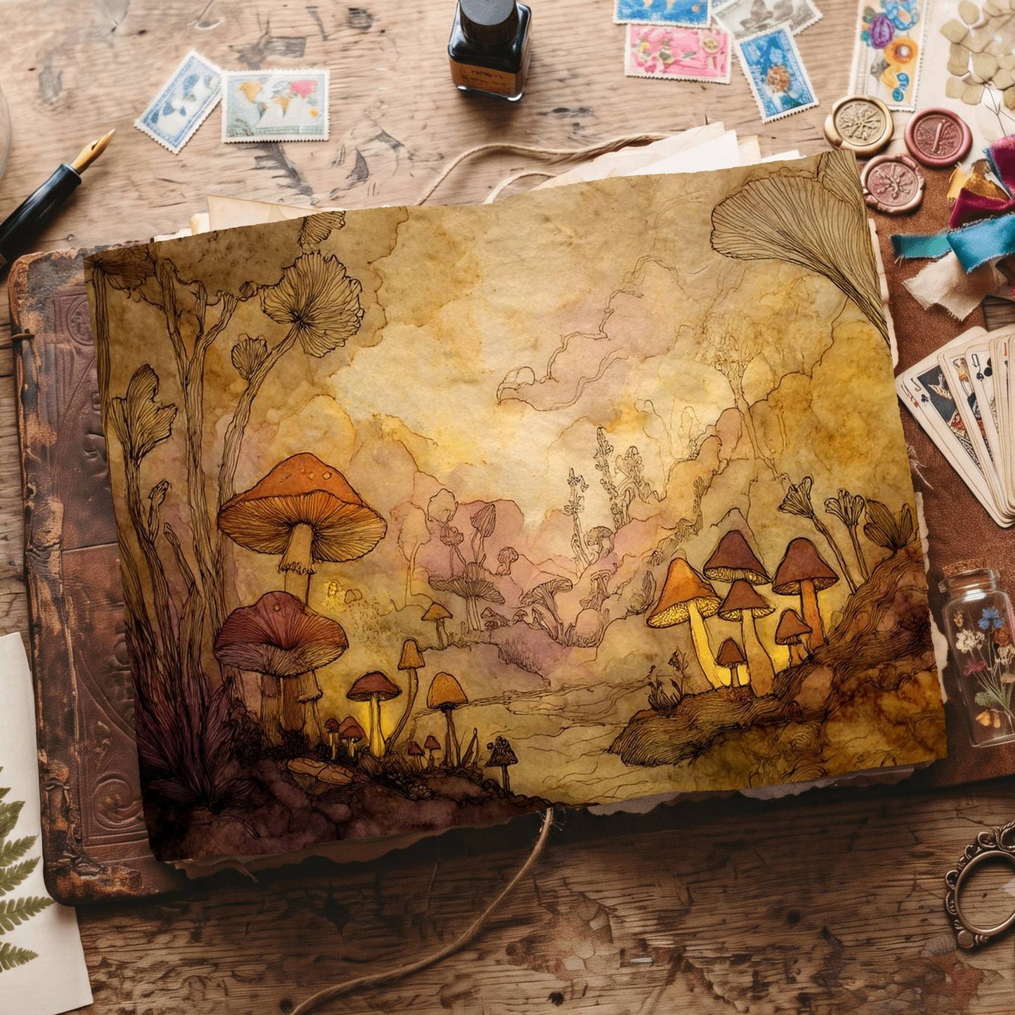 Wonderland Whimsical Landscape Digital Papers