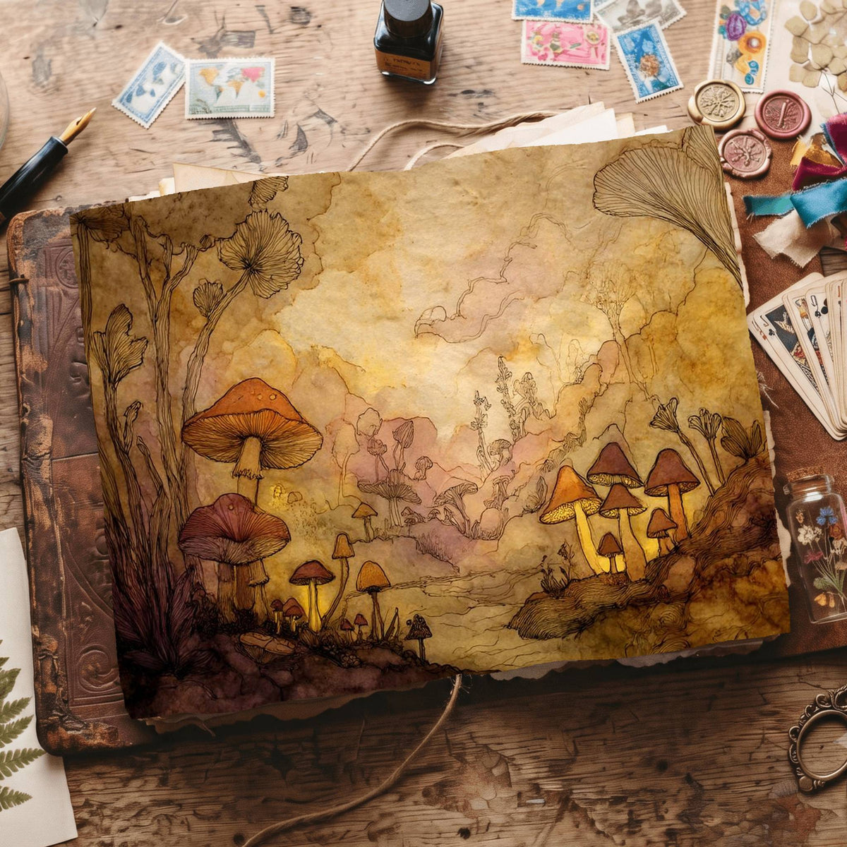 Wonderland Whimsical Landscape Digital Papers