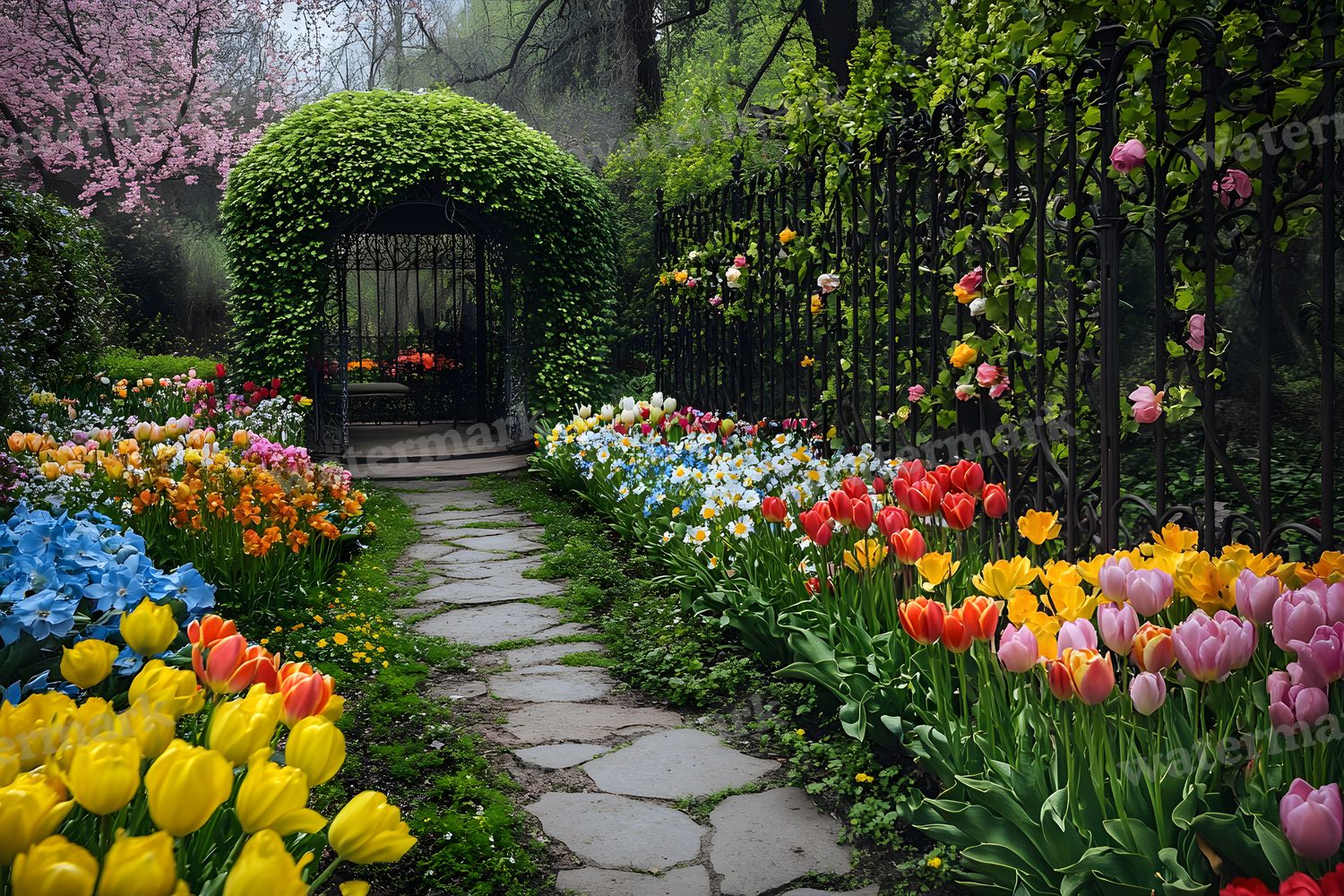 Wrought Iron Secret Garden Backdrop Images