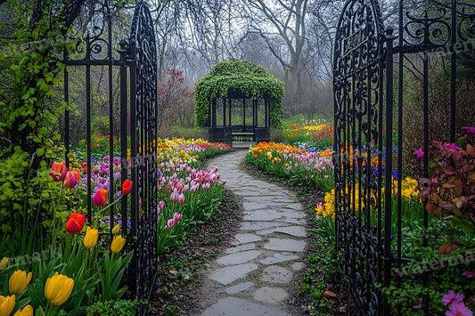 Wrought Iron Secret Garden Backdrop Images
