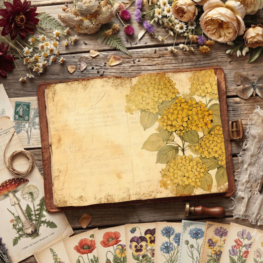 Yellow Hydrangea Digital Papers