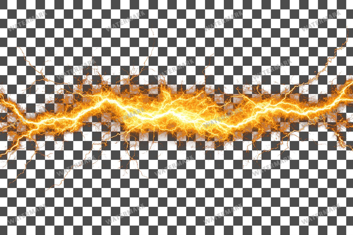 Yellow Lightning Strike Transparent Overlay Pngs
