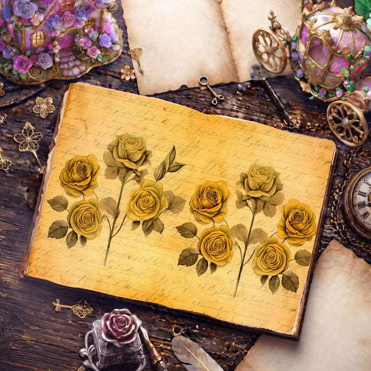 Yellow Roses Digital Papers