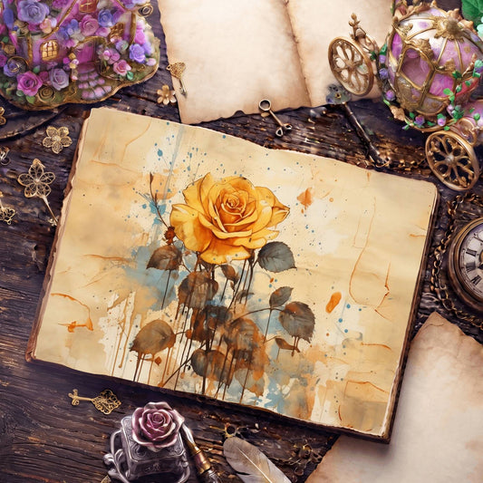 Yellow Roses Digital Papers