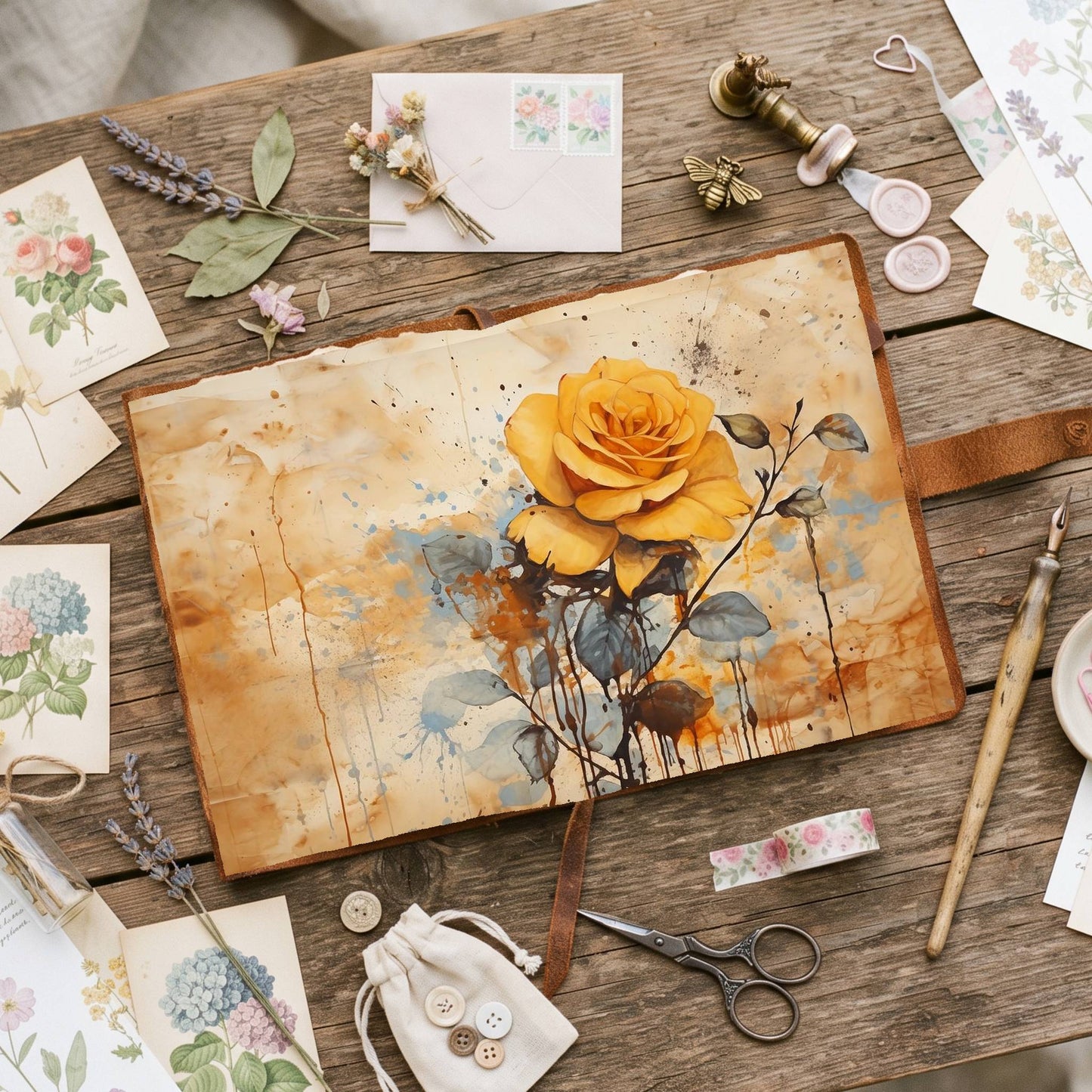 Yellow Roses Digital Papers