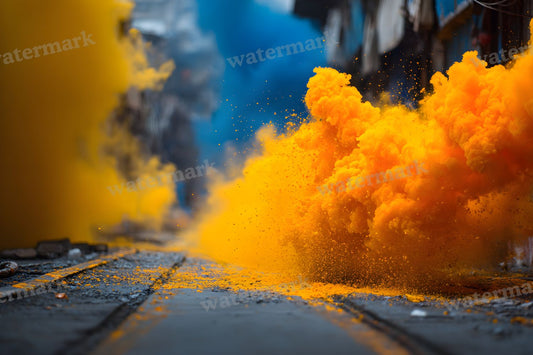 Yellow Smoke Action Backdrop Images