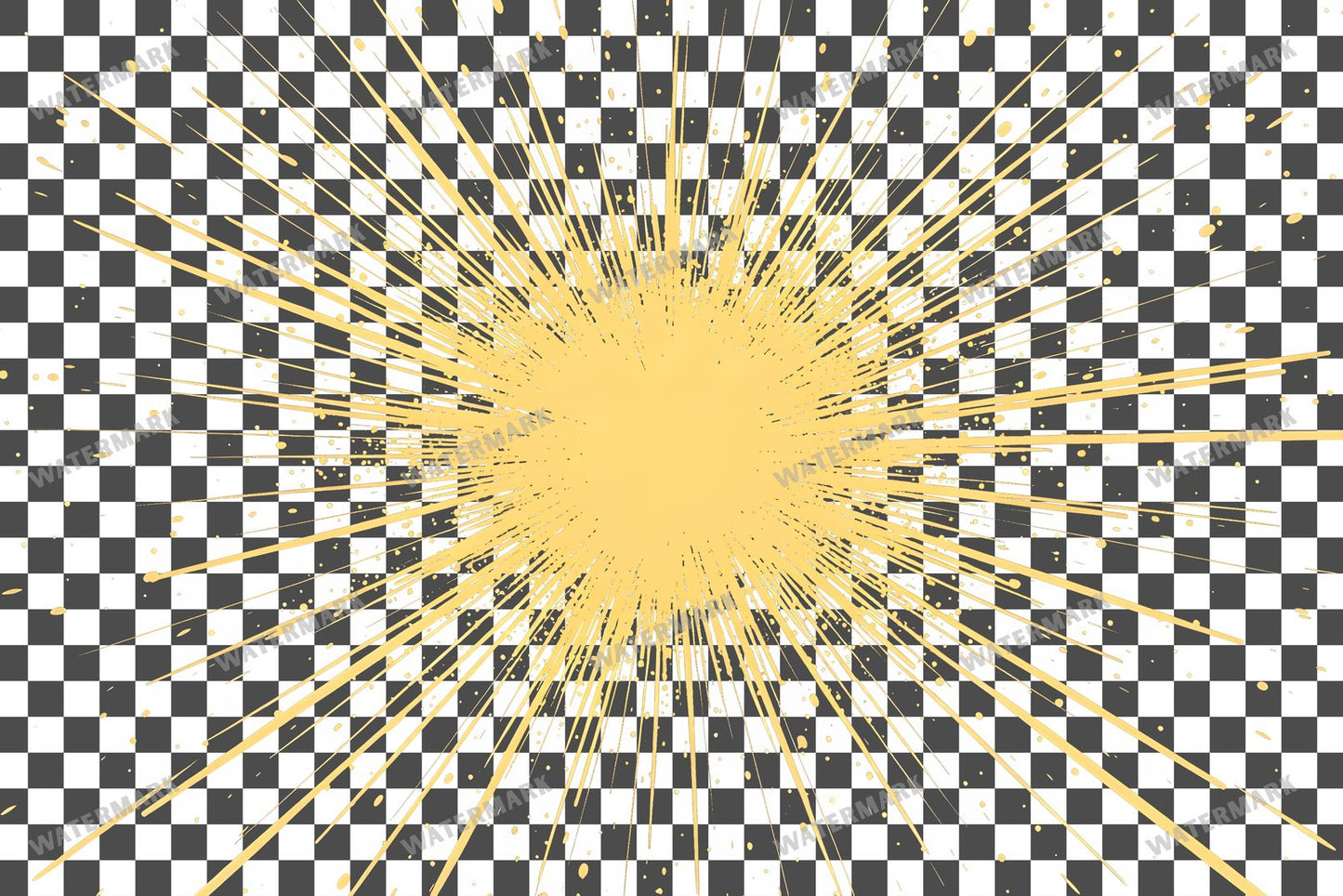 Yellow Starburst Star With Radiating Transparent Overlay Pngs