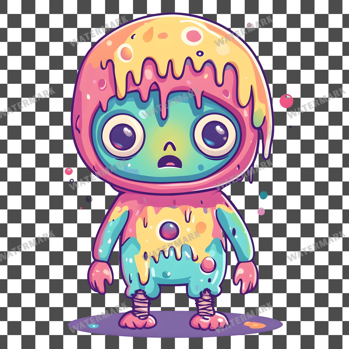Zombie Kawaii Style Clipart Pngs