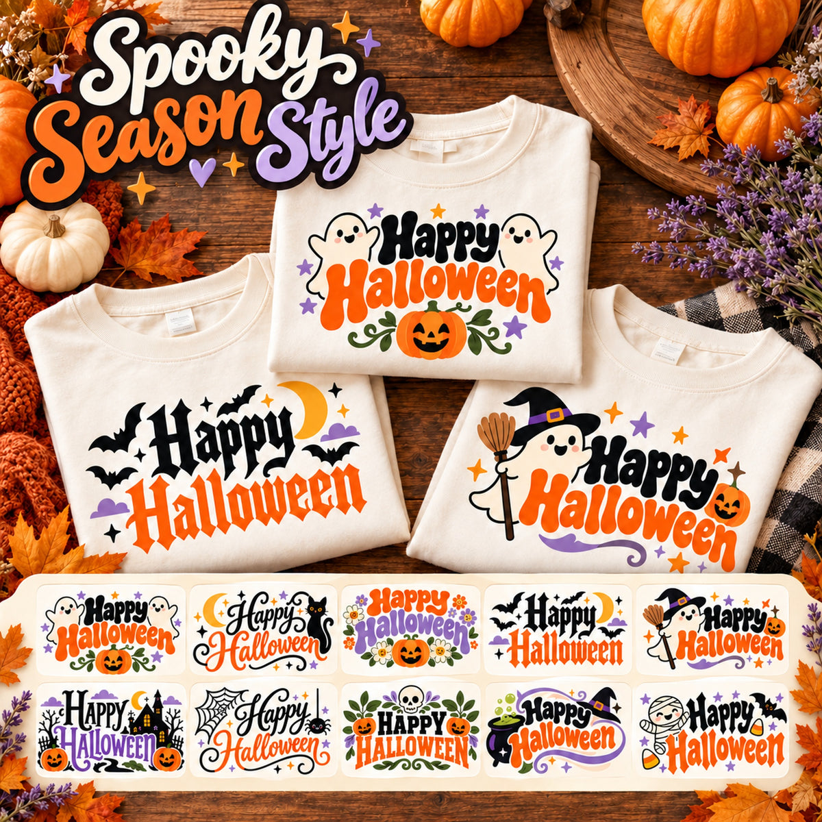 Happy Halloween SVG Pack - 10 Spooky Designs + PNG