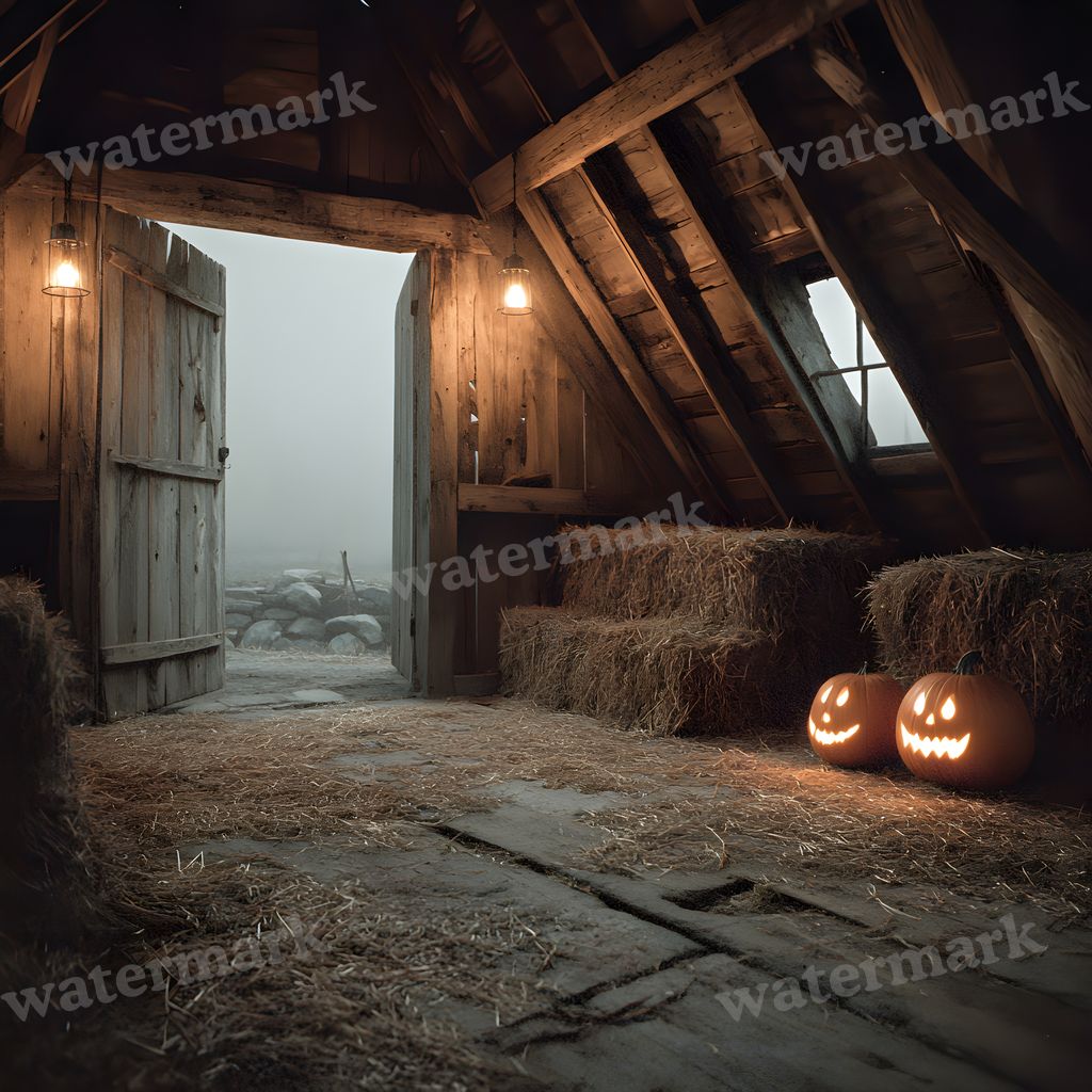 Abandoned Barn Loft At Midnight Backdrop Images