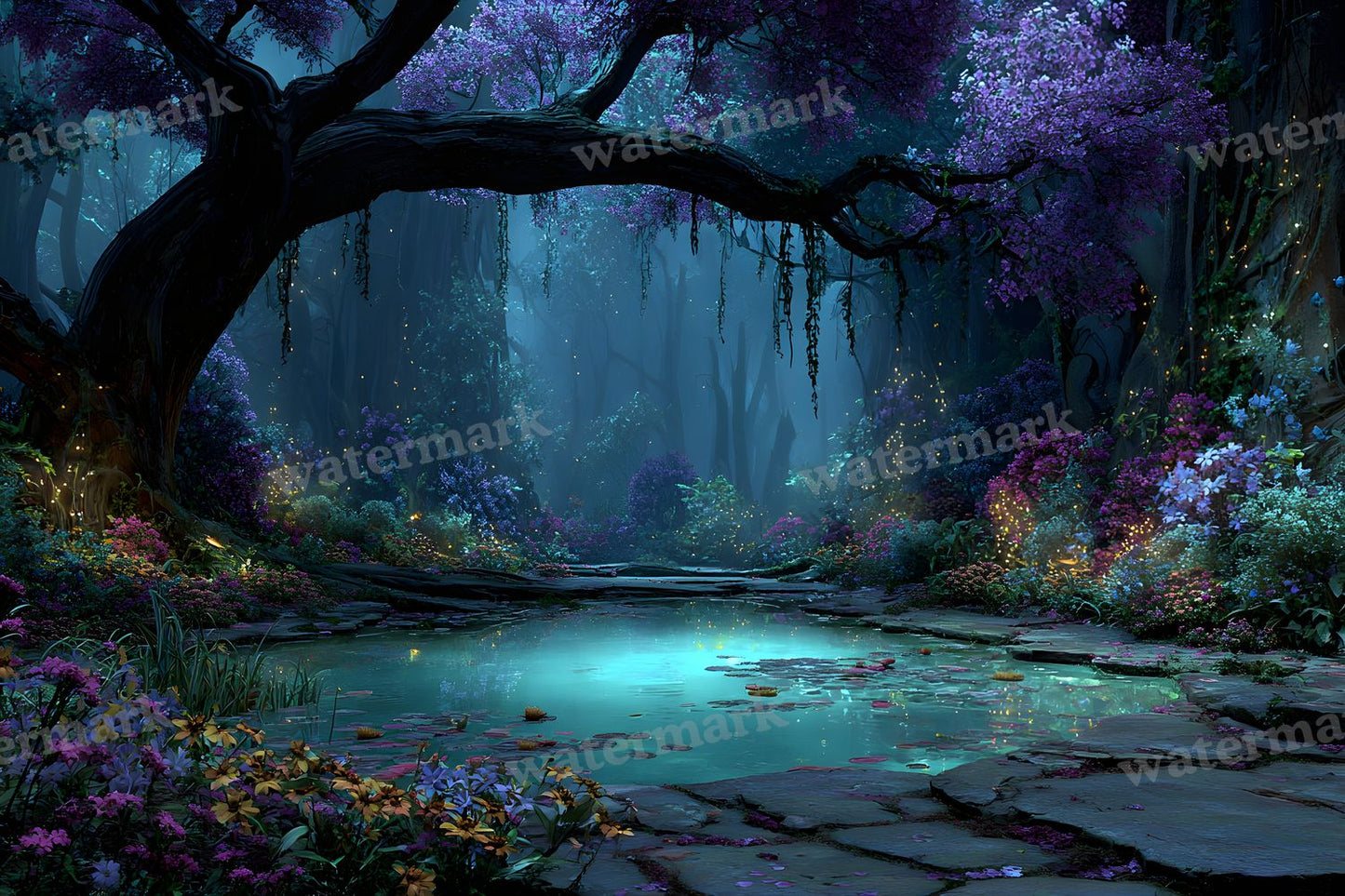 Alice Wonderland Magical Forest Backdrop Images