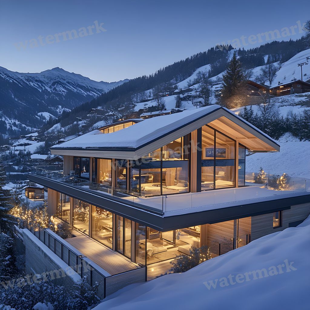 Alpine Ski Chalet Backdrop Images