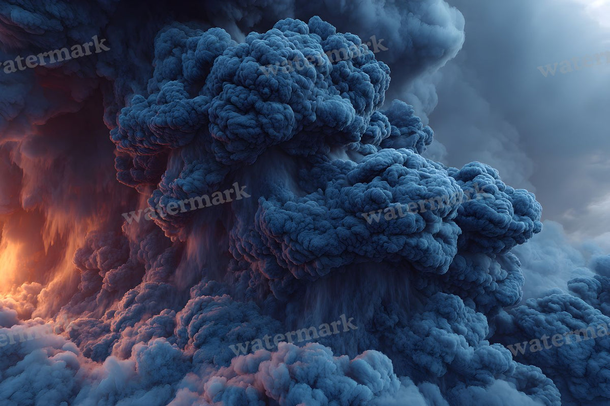 Black Smoke Texture digital photo backdrop for photo editing, preview 2