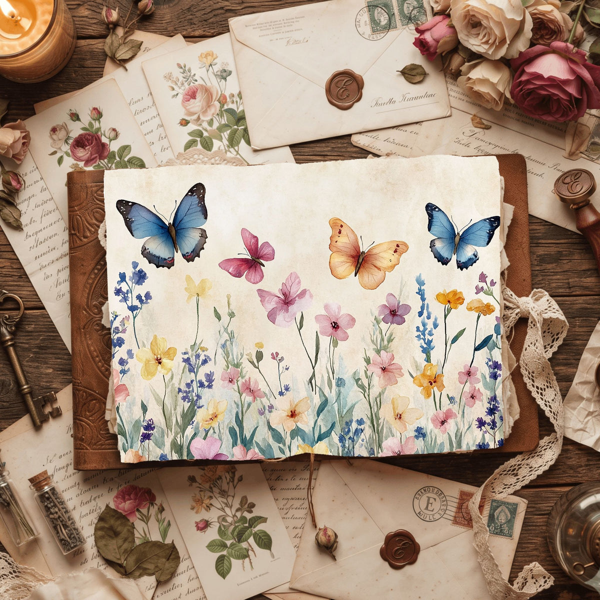 Butterfly Wildflower Meadow Writing Paper