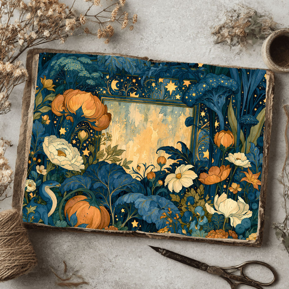 Celestial Botanical Frame Design