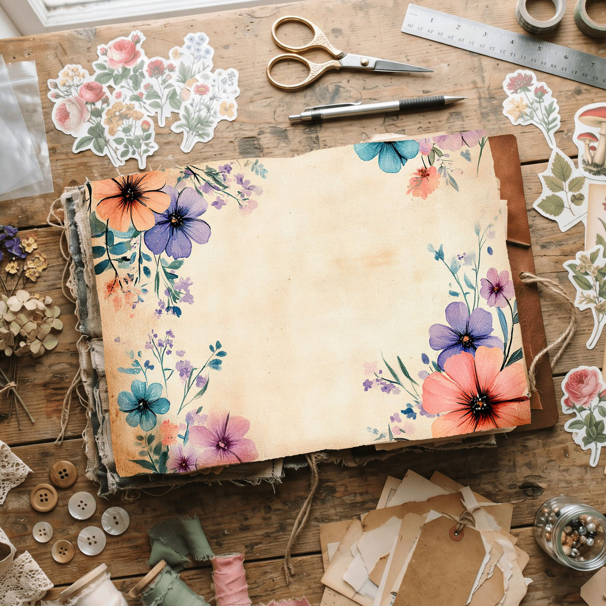 Cotton Candy Wildflower Printable Paper