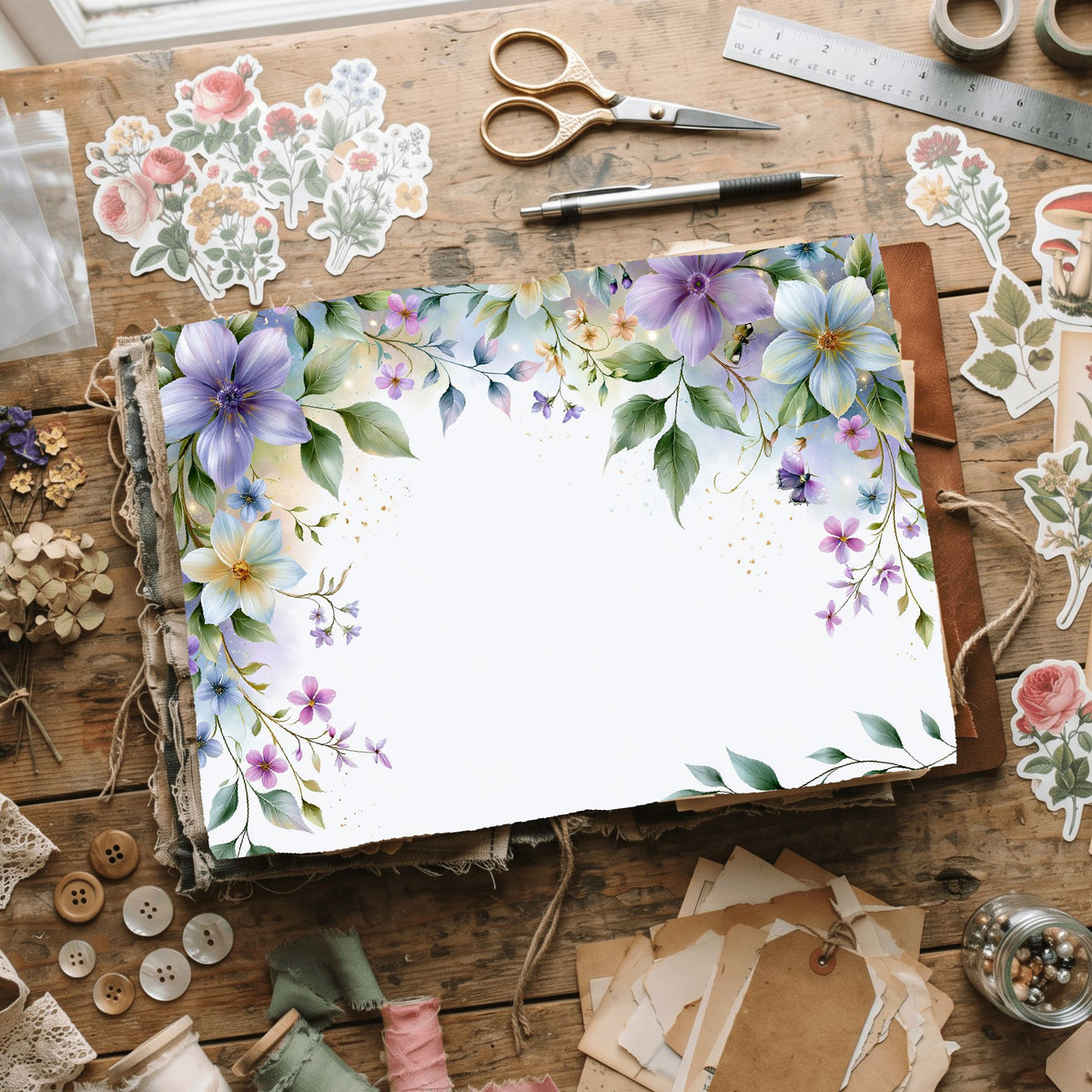 Delicate Botanical Border Frame