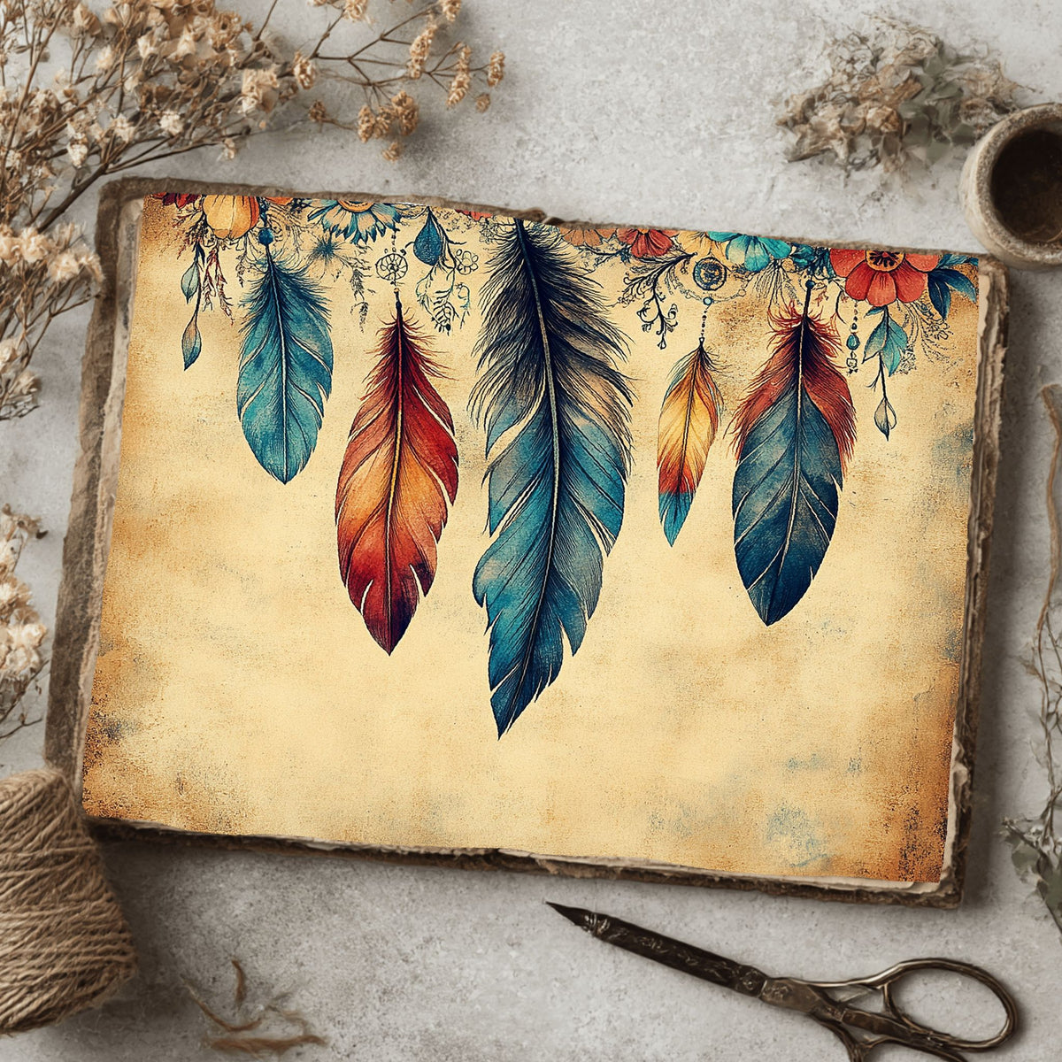 Dreamy Aged Vintage Printable Paper