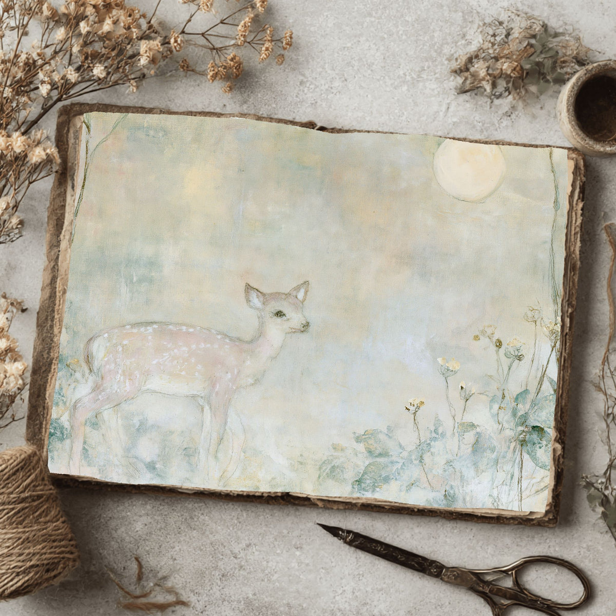 Gentle Woodland Fawn Watercolor