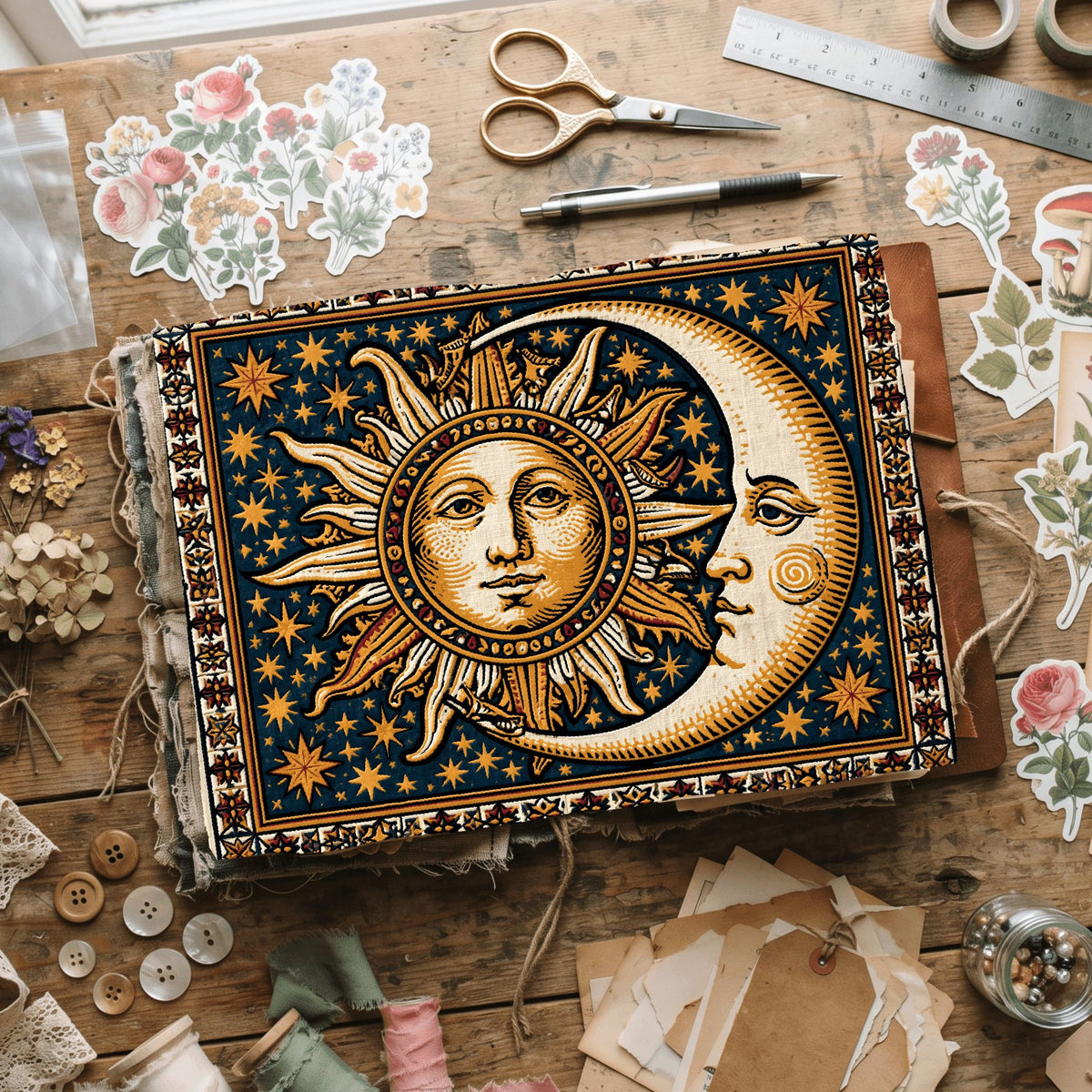 Medieval Celestial Sun & Moon