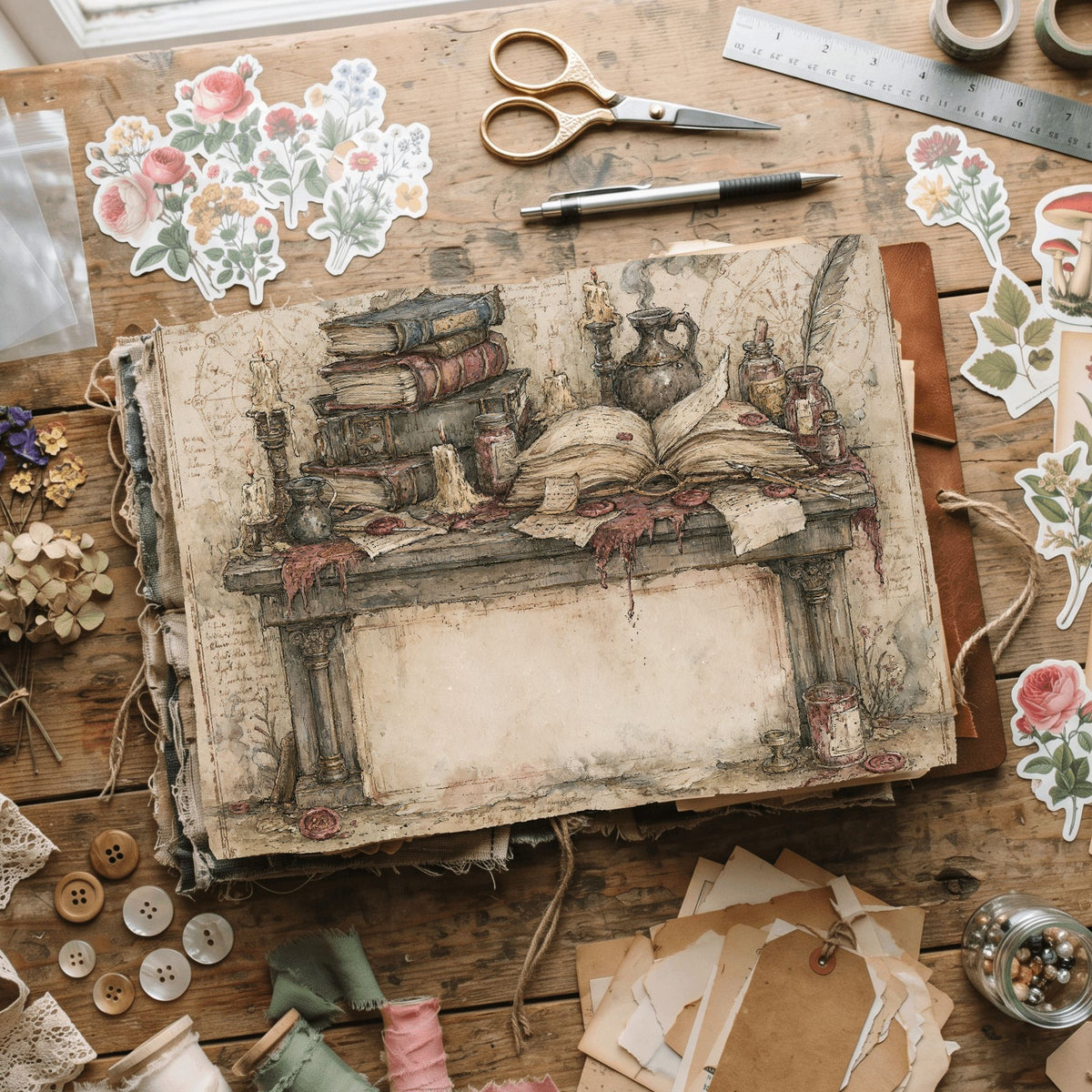 Old Witch Library Stationery
