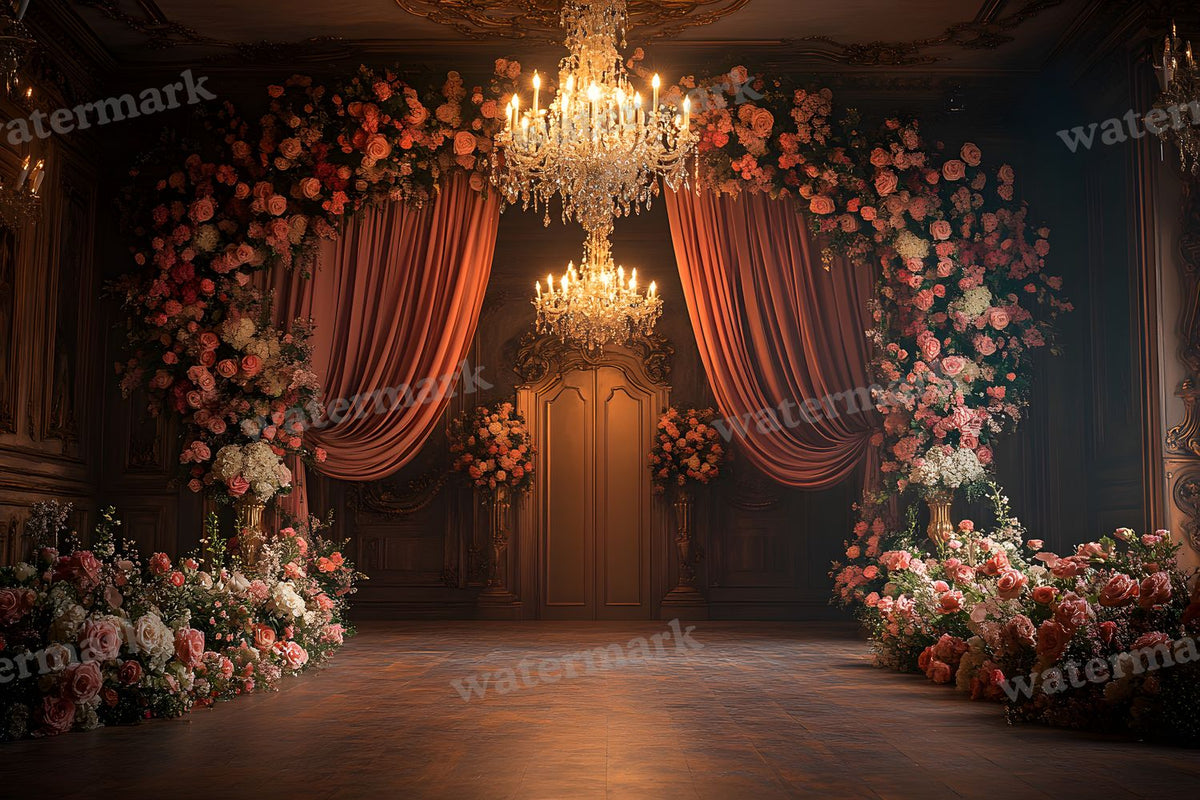 Opulent Wedding Ballroom digital photo backdrop for photo editing, preview 2