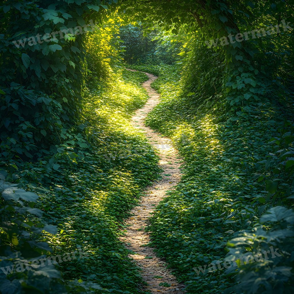 Overgrown Forest digital photo backdrop for photo editing, preview 2