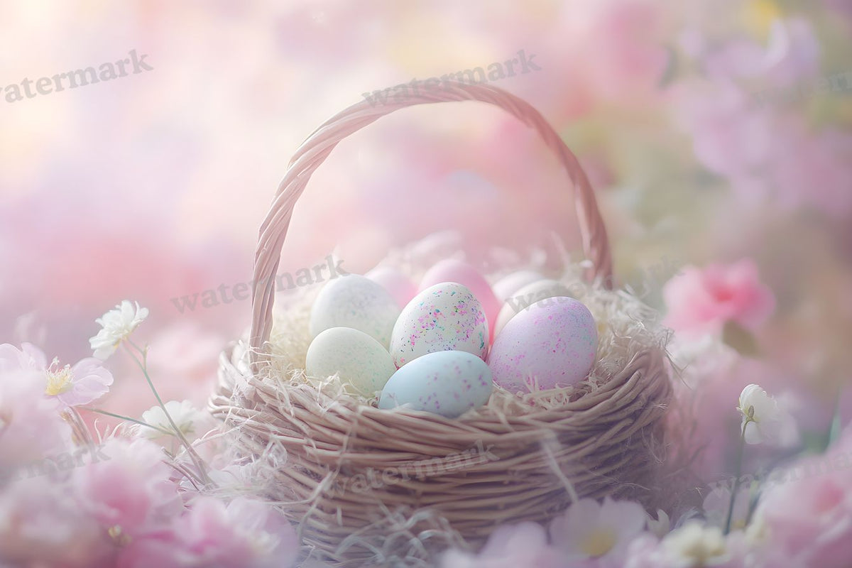 Pastel Easter Basket Backdrop Images