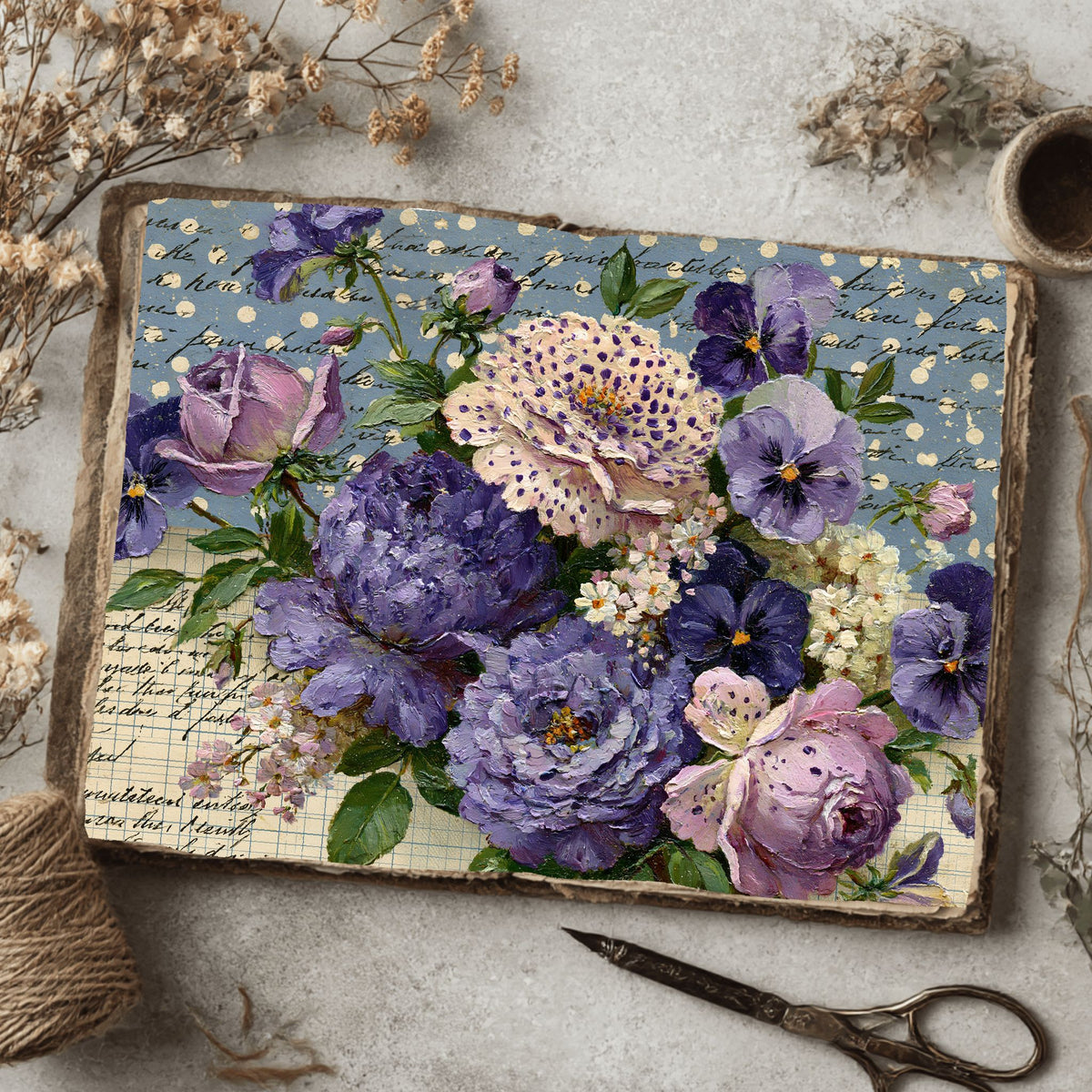 Pastel Purple Shabby Chic Journal Paper