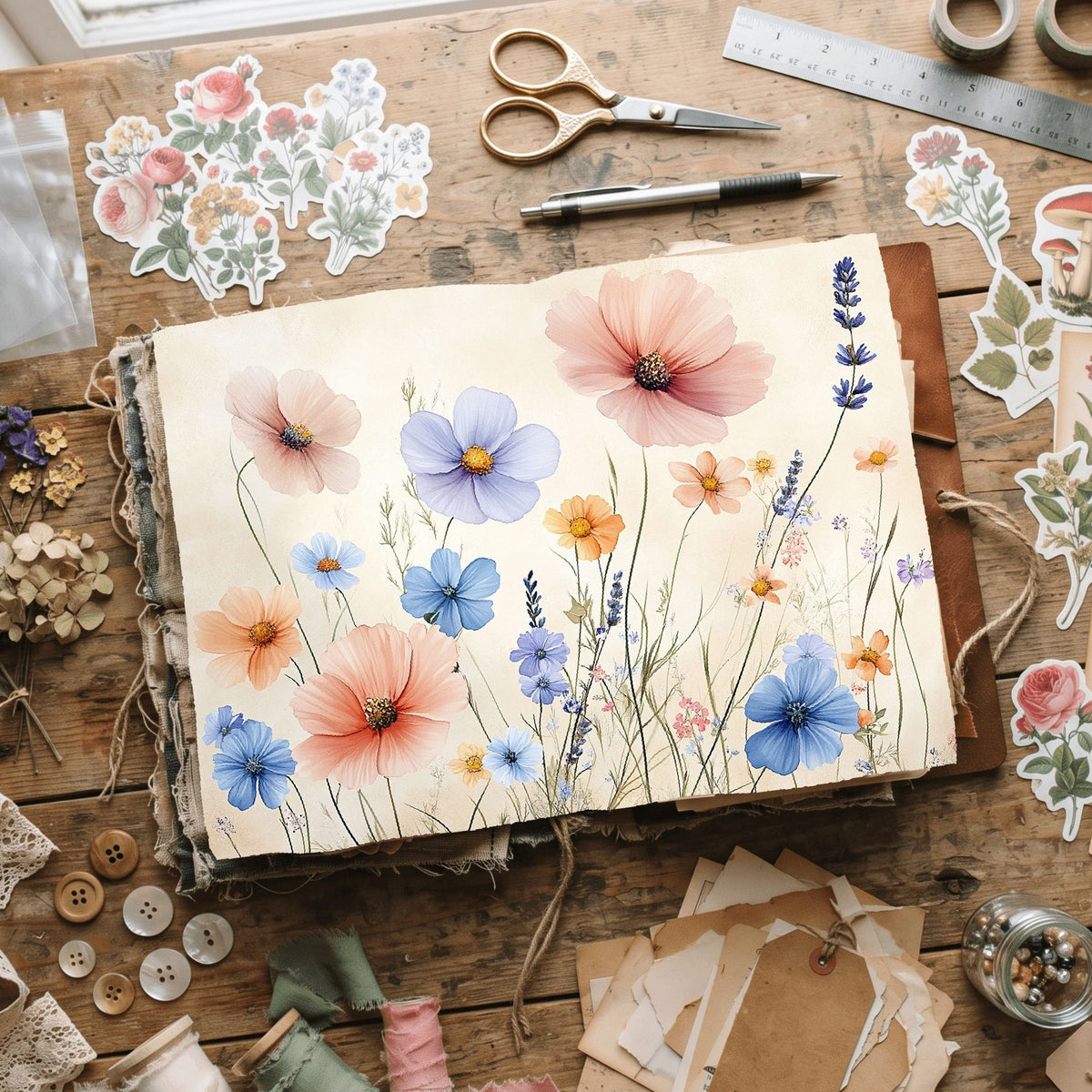 Pastel Wildflower Whispers Paper