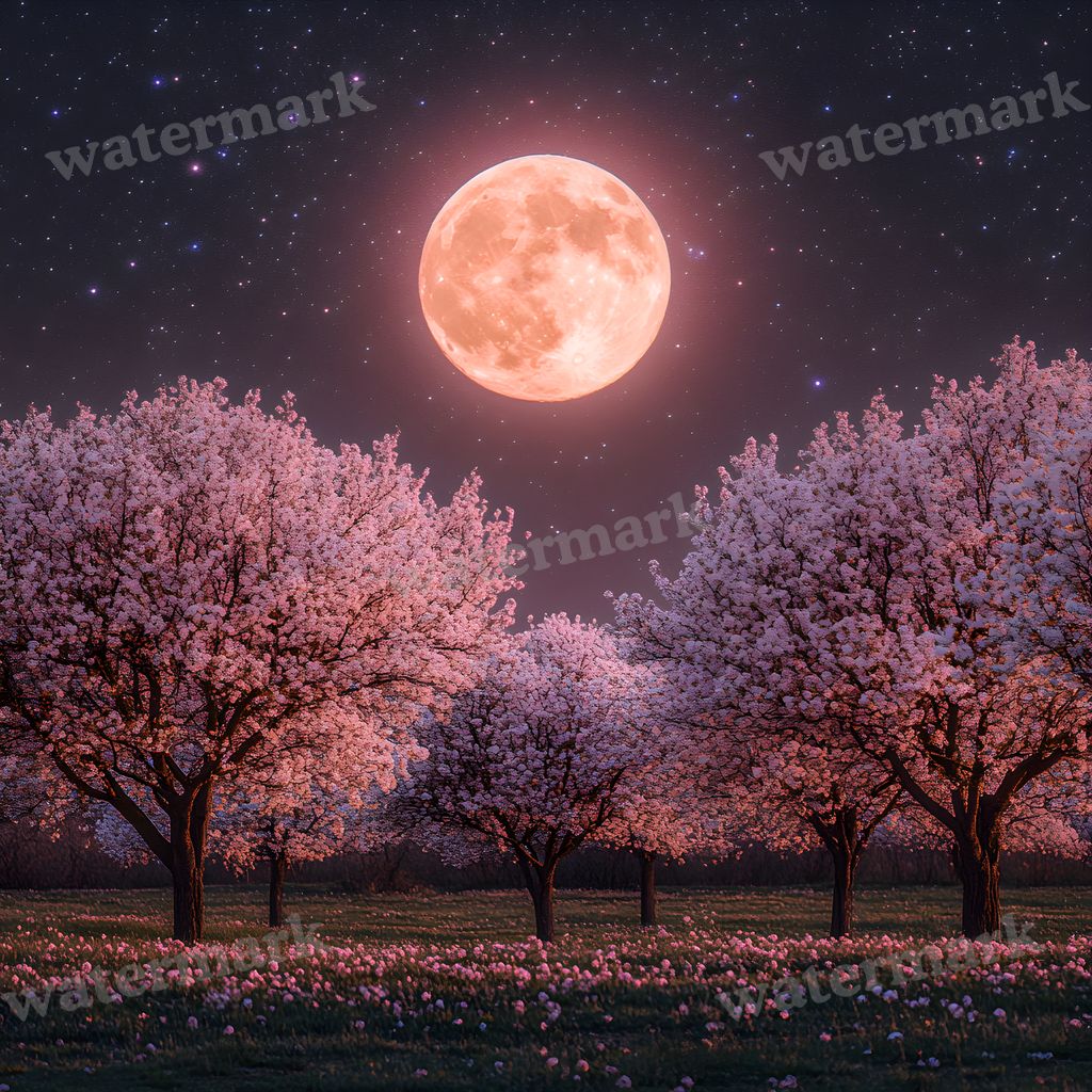 Pink Moon Backdrop Images