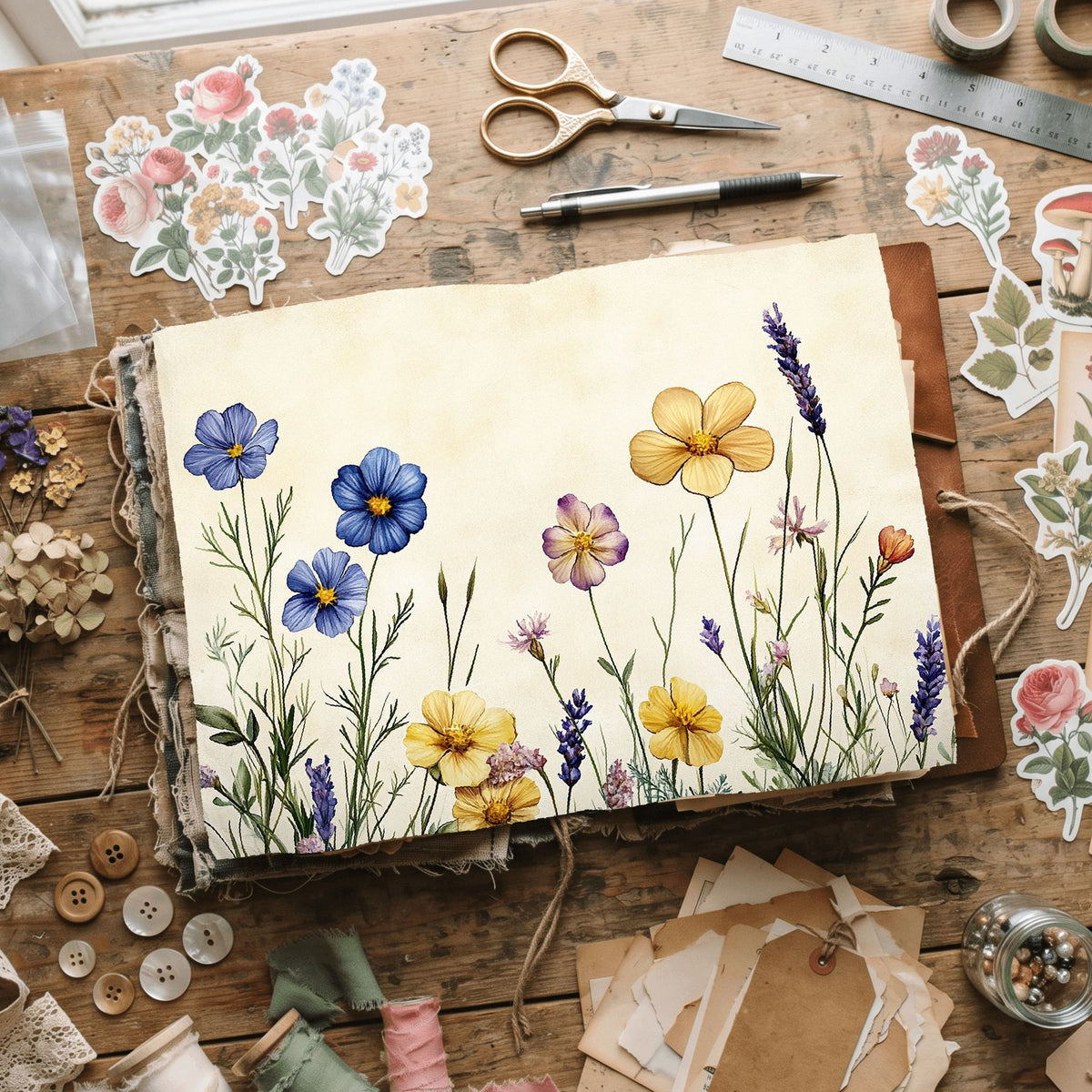 Pressed Wildflower Stationery Paper