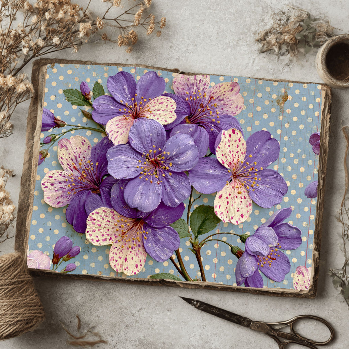 Purple Shabby Chic Journal Paper