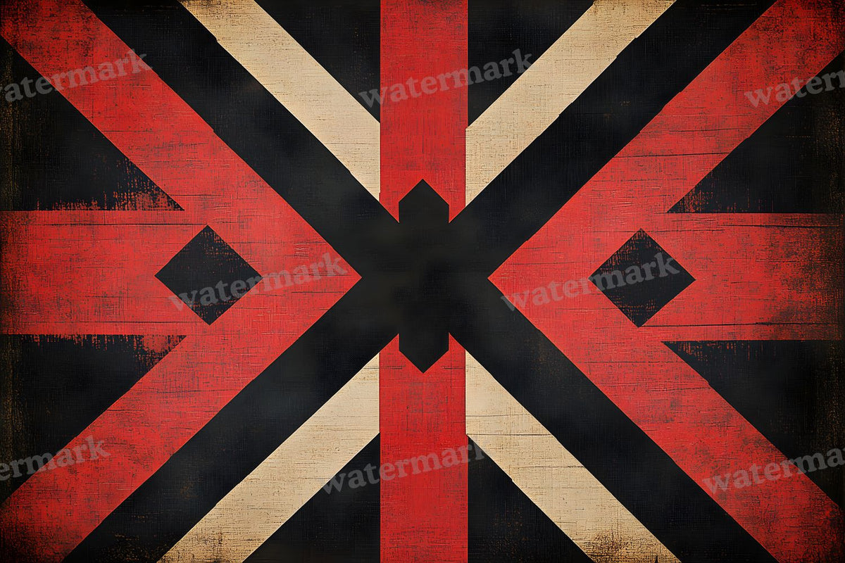 Red Black Geometric digital photo backdrop for photo editing, preview 2