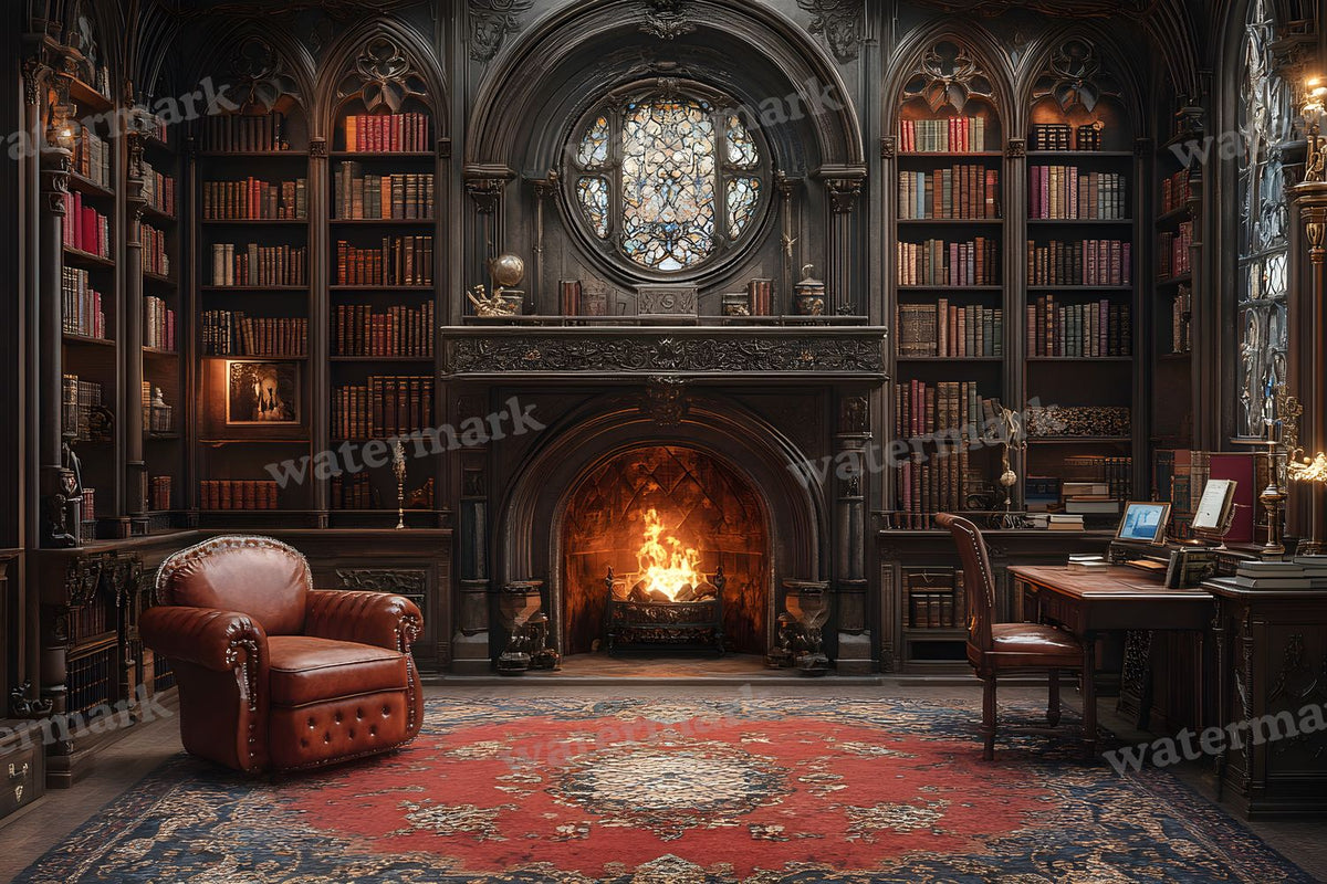 Royal Study Elegance digital photo backdrop for photo editing, preview 2