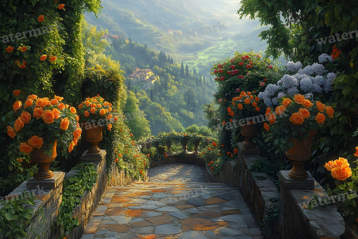 Secret Garden Overlook digital photo backdrop for photo editing, preview 2