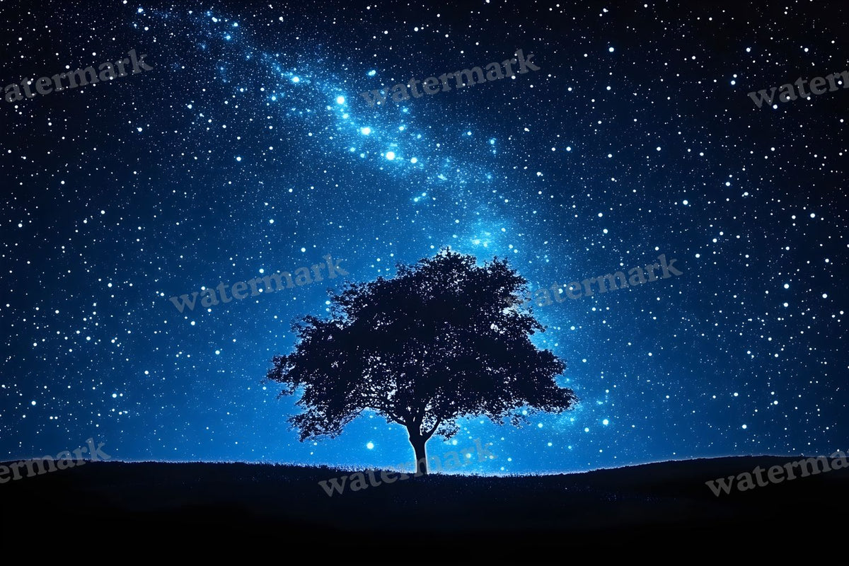 Starry Night Sky digital photo backdrop for photo editing, preview 2