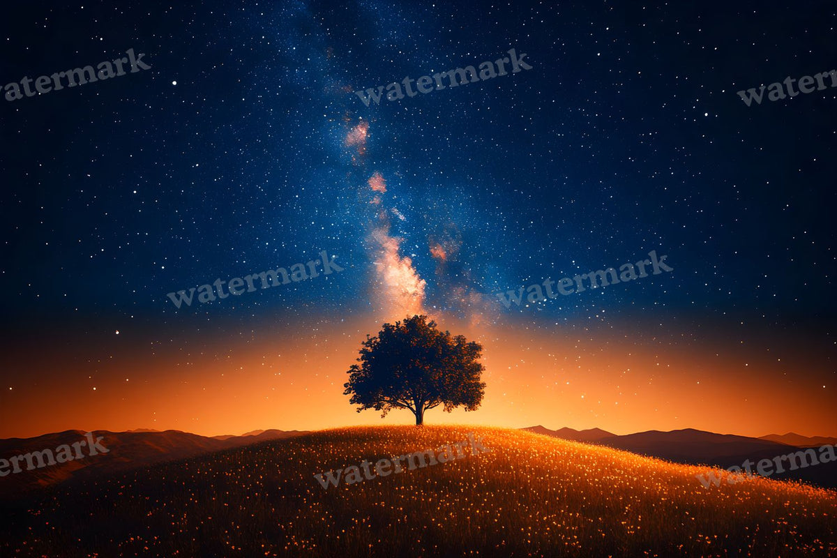 Starry Night Sky digital photo backdrop for photo editing, preview 2